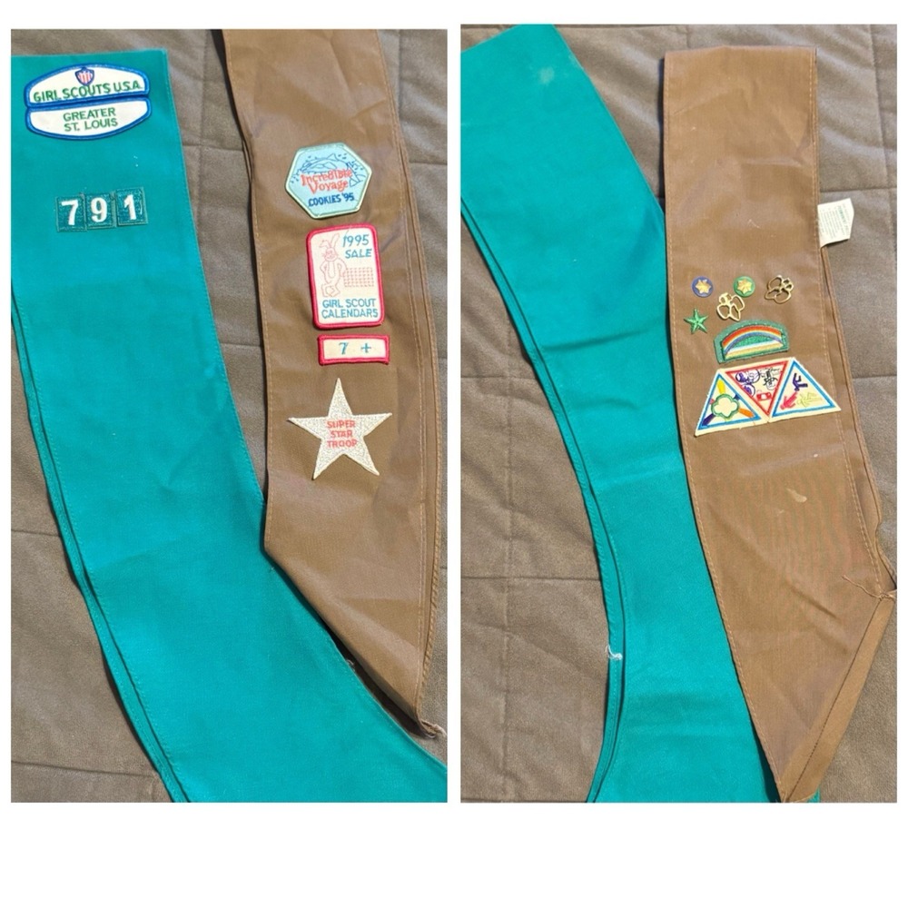Vintage Girl Scouts Brownie Sash 1995 Greater St Louis Troop 791 Lot 2